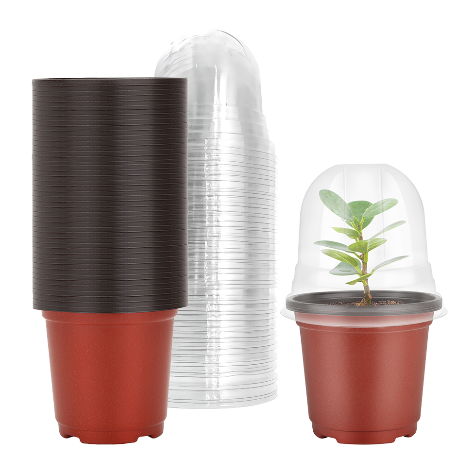 Repotting Mat - Pflanzliche Kindergartentöpfe mit Luftfeuchtigkeitskuppeln, 40 Sets,