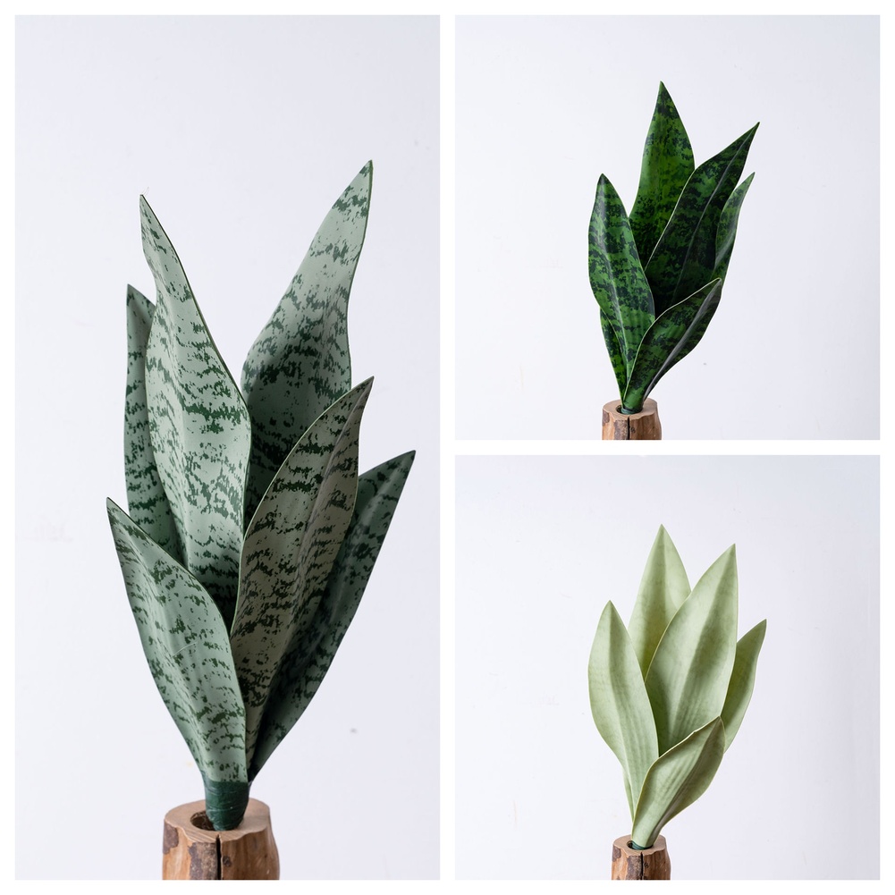 Snake Plant - Künstliche PVC-Schlangenpflanze, künstliches Grün, 33 cm,