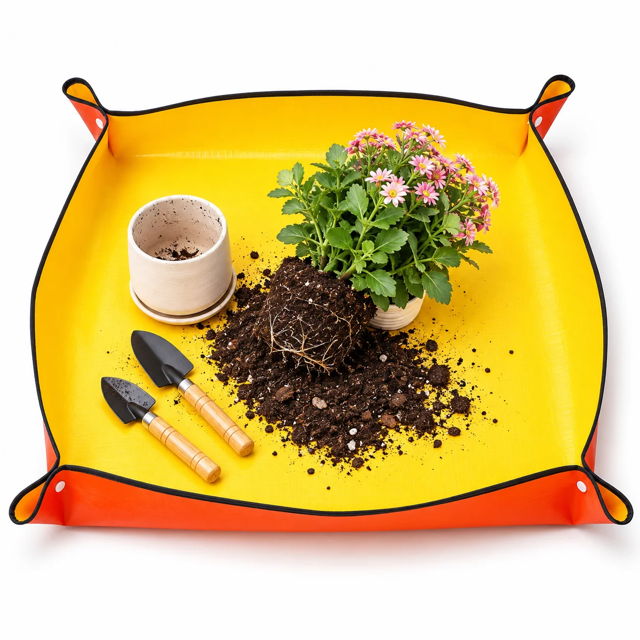 Repotting Mat - Wasserdichte Garten-Umpflanzmatte, PE-Pflanzen-Transplantationsunterlage, faltbare Topf-Erde-Auffangschale mit