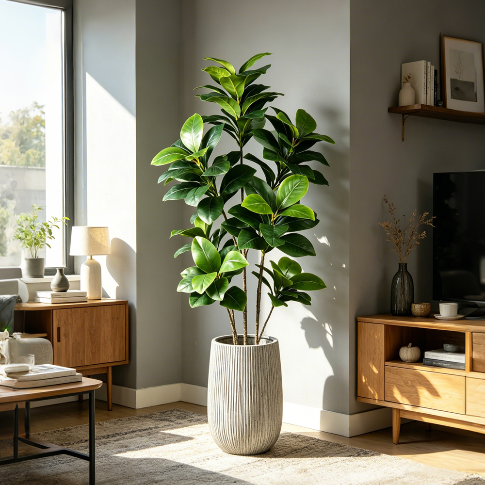 Fiddle Leaf Fig - 74-140 cm großer künstlicher Banyanbaum, tropischer